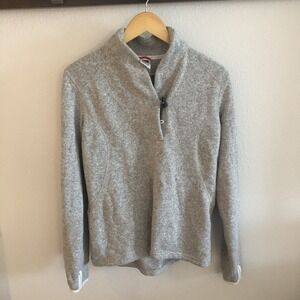 THE NORTH FACE Sweater Womens Large Gray Pullover Buttons Toggle Horn Collared